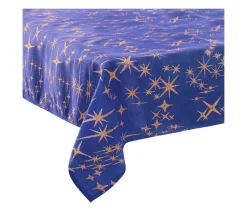 Cheap FEERIC LIGHTS AND CHRISTMAS Nappe Canevas Bleu Nuit Avec Etoiles Dorees 140 X 240 Cm