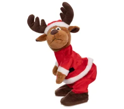 Clearance FEERIC LIGHTS AND CHRISTMAS Peluche Renne De Noël Qui Danse Anime Musical - Rouge