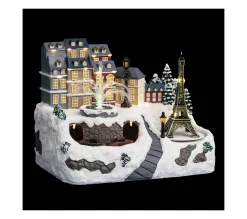 Shop FEERIC LIGHTS AND CHRISTMAS Village De Noël Lumineux Et Anime Fontaine Et Tour Eiffel