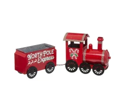 Best FEERIC LIGHTS AND CHRISTMAS Déco De Noël Grand Train En Metal Rouge L 66 Cm