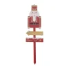 Shop FEERIC LIGHTS AND CHRISTMAS Déco De Noël Pancarte En Bois Avec Casse Noisette Rouge Et Dore H 120 Cm