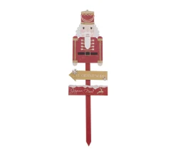 Shop FEERIC LIGHTS AND CHRISTMAS Déco De Noël Pancarte En Bois Avec Casse Noisette Rouge Et Dore H 120 Cm