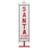 Sale FEERIC LIGHTS AND CHRISTMAS Déco De Noël Pancarte Santa En Metal Blanc Et Rouge H 86 Cm