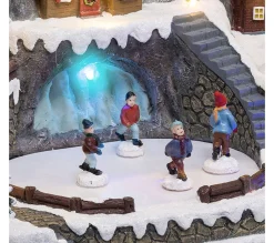 Hot FEERIC LIGHTS AND CHRISTMAS Village De Noël Lumineux, Anime Et Musical Maisons Autour D'Un Etang Gele