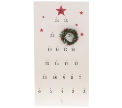 Store FEERIC LIGHTS AND CHRISTMAS Calendrier De L'Avent Pancarte - H. 51 Cm - Blanc