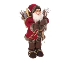 Cheap FEERIC LIGHTS AND CHRISTMAS Pere Noël Traditionnel En Velours Rouge Et Fourrure Marron H 45 Cm