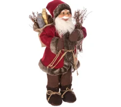 Cheap FEERIC LIGHTS AND CHRISTMAS Pere Noël Traditionnel En Velours Rouge Et Fourrure Marron H 45 Cm