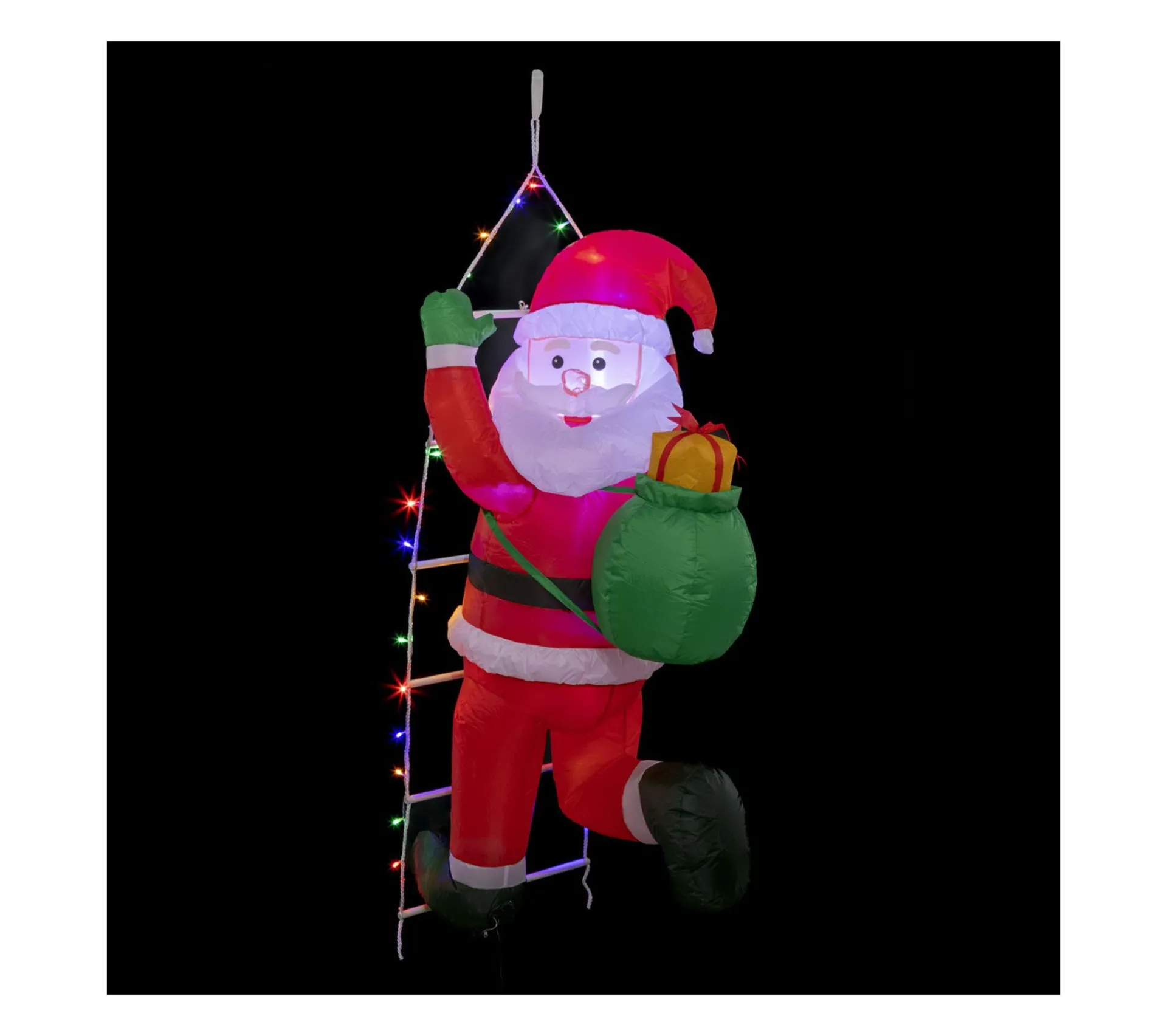 Clearance FEERIC LIGHTS AND CHRISTMAS Déco Gonflable Pere Noël Grimpeur Sur Echelle 30 Led Multicolore H 150 Cm