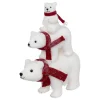 Discount FEERIC LIGHTS AND CHRISTMAS Déco De Noël Pyramide 3 Ours Blanc Paillete Avec Echarpe Rouge L 36 X H 43 Cm