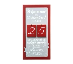 Best Sale FEERIC LIGHTS AND CHRISTMAS Décoration En Bois Tableau Pancarte Calendrier De L'Avent H 40 Cm Comptoir De Noël