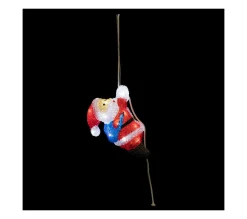 New FEERIC LIGHTS AND CHRISTMAS Déco Lumineuse Pere Noël Grimpeur 20 Led Blanc H 23 Cm