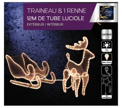 Cheap FEERIC LIGHTS AND CHRISTMAS Déco Exterieur Interieur Traineau Et Renne En Tube Lumineux 240 Led Blanc Chaud