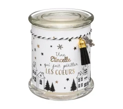 Shop FEERIC LIGHTS AND CHRISTMAS Bougie Parfumee Pot En Verre Imprime Avec Déco