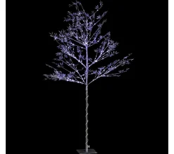 Clearance FEERIC LIGHTS AND CHRISTMAS Arbre De Noël Lumineux A Feuilles Xmas - L. 20 X H. 220 Cm - Argente