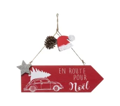 Best Sale FEERIC LIGHTS AND CHRISTMAS Déco De Noël Pancarte Murale En Route Pour Noël L 29 Cm