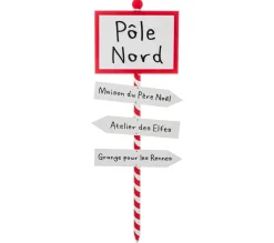Best FEERIC LIGHTS AND CHRISTMAS Décoration De Noël Pancarte Pole Nord En Bois H 120 Cm American Dream