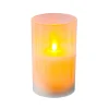 Store FEERIC LIGHTS AND CHRISTMAS Bougie Lumineuse En Verre A Led Flamme Vacillante Blanc Chaud H 7.5 Cm