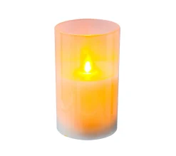 Store FEERIC LIGHTS AND CHRISTMAS Bougie Lumineuse En Verre A Led Flamme Vacillante Blanc Chaud H 7.5 Cm