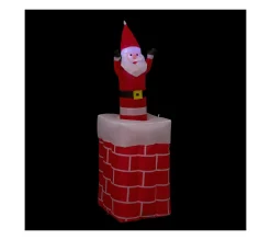 Discount FEERIC LIGHTS AND CHRISTMAS Automate Gonflable Pere Noël Lumineux Et Anime Sur Une Cheminee H 150 Cm