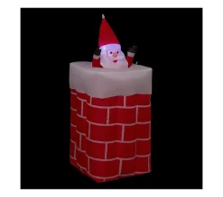 Discount FEERIC LIGHTS AND CHRISTMAS Automate Gonflable Pere Noël Lumineux Et Anime Sur Une Cheminee H 150 Cm