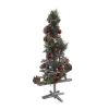 Outlet FEERIC LIGHTS AND CHRISTMAS Sapin En Bois Décore Avec Branches, Boules Et Pommes De Pin H 55 Cm