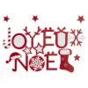 Best Sale FEERIC LIGHTS AND CHRISTMAS Sticker Floque Sur Vitre Joyeux Noël - Rouge Et Blanc