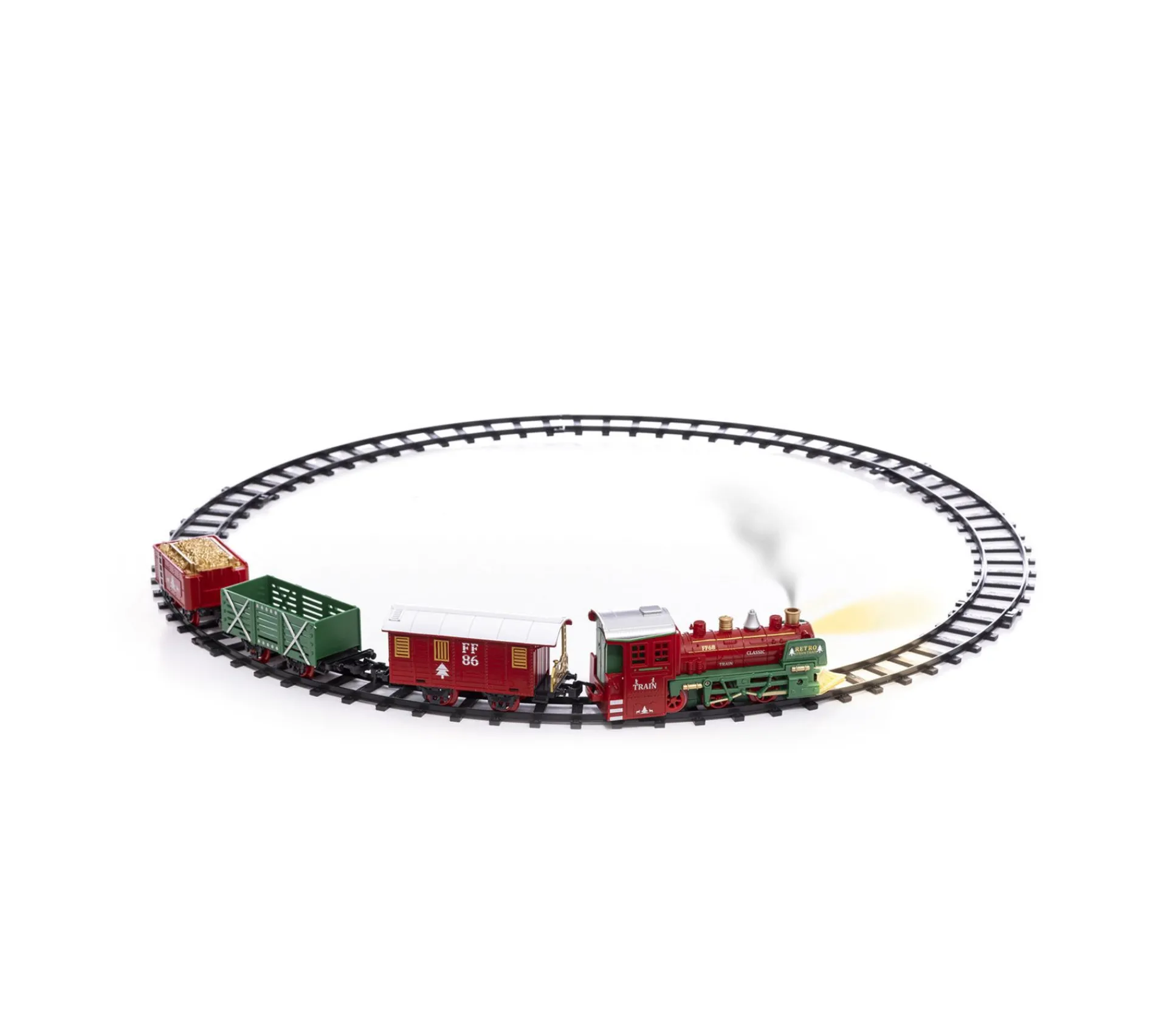 Discount FEERIC LIGHTS AND CHRISTMAS Train Electrique Lumineux Et Musical Locomotive A Vapeur Et Ses Chariots