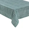 New FEERIC LIGHTS AND CHRISTMAS Nappe Jacquard Nuance De Vert Et Fil Lurex Argent 140 X 240 Cm