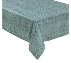 New FEERIC LIGHTS AND CHRISTMAS Nappe Jacquard Nuance De Vert Et Fil Lurex Argent 140 X 240 Cm