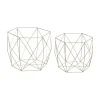 Cheap FEERIC LIGHTS AND CHRISTMAS Set De 2 Contenants En Metal Filaire Or Metallise Collection Lodge