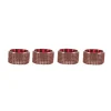 New FEERIC LIGHTS AND CHRISTMAS Lot De 4 Bougeoirs Photophores En Verre Rouge Strass H 3 Cm