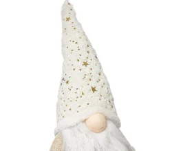 Shop FEERIC LIGHTS AND CHRISTMAS Pere Noël Scandinave Blanc Et Dore H 40 Cm