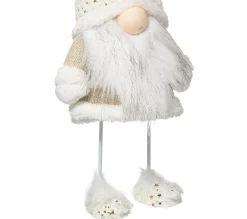 Shop FEERIC LIGHTS AND CHRISTMAS Pere Noël Scandinave Blanc Et Dore H 40 Cm