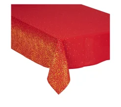 Hot FEERIC LIGHTS AND CHRISTMAS Nappe En Coton Et Polyester Rouge Imprime Leopard Argente 140 X 240 Cm