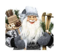 Hot FEERIC LIGHTS AND CHRISTMAS Grand Pere Noël Traditionnel Skieur H 124 Cm
