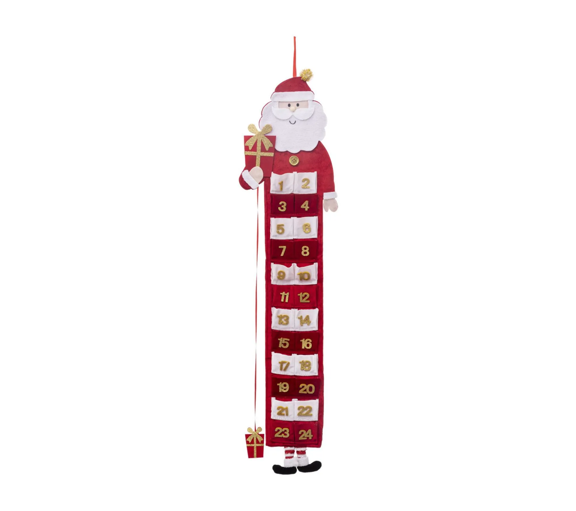 Discount FEERIC LIGHTS AND CHRISTMAS Calendrier De L'Avent A Suspendre Pere Noël Rouge Et Blanc Avec 24 Pochettes