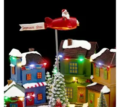 New FEERIC LIGHTS AND CHRISTMAS Village De Noël Avion Du Pere Noël Et Caleche Lumineux Et Anime - Multicolore