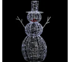 New FEERIC LIGHTS AND CHRISTMAS Décoration Exterieure Lumineuse De Noël Bonhomme De Neige - L. 67 X H. 120 Cm - Couleur Blanc Froid