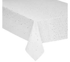 New FEERIC LIGHTS AND CHRISTMAS Nappe En Coton Gris Et Etoiles Argent 140 X 360 Cm