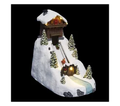 Store FEERIC LIGHTS AND CHRISTMAS Village De Noël Lumineux Et Anime Piste De Luge