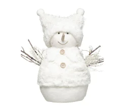 Discount FEERIC LIGHTS AND CHRISTMAS Déco De Noël Bonhomme De Neige Avec Veste Et Bonnet Blanc H 33 Cm