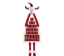 Sale FEERIC LIGHTS AND CHRISTMAS Calendrier De L'Avent Renne De Noël En Polyester A Suspendre - Longueur 99 Cm - Rouge