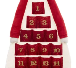 Sale FEERIC LIGHTS AND CHRISTMAS Calendrier De L'Avent Renne De Noël En Polyester A Suspendre - Longueur 99 Cm - Rouge