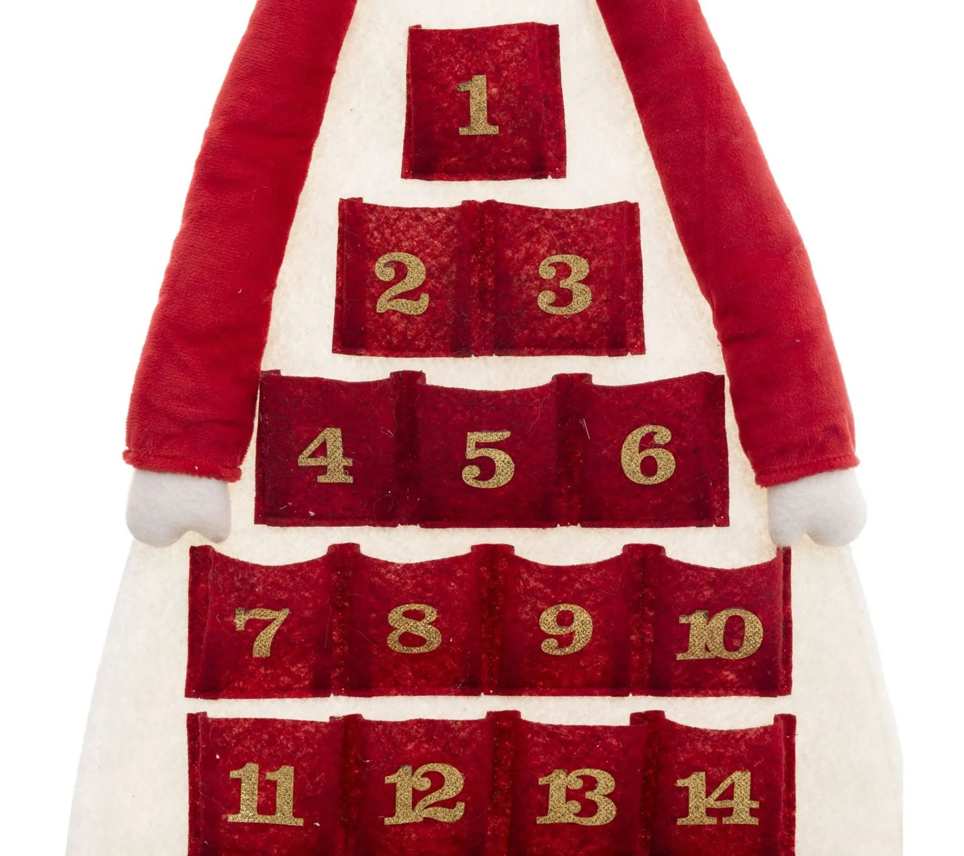 Sale FEERIC LIGHTS AND CHRISTMAS Calendrier De L'Avent Renne De Noël En Polyester A Suspendre - Longueur 99 Cm - Rouge