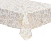 Flash Sale FEERIC LIGHTS AND CHRISTMAS Nappe Anti-Taches Blanche Imprime Feuillage Dore 140 X 360 Cm