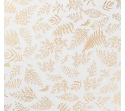 Flash Sale FEERIC LIGHTS AND CHRISTMAS Nappe Anti-Taches Blanche Imprime Feuillage Dore 140 X 360 Cm