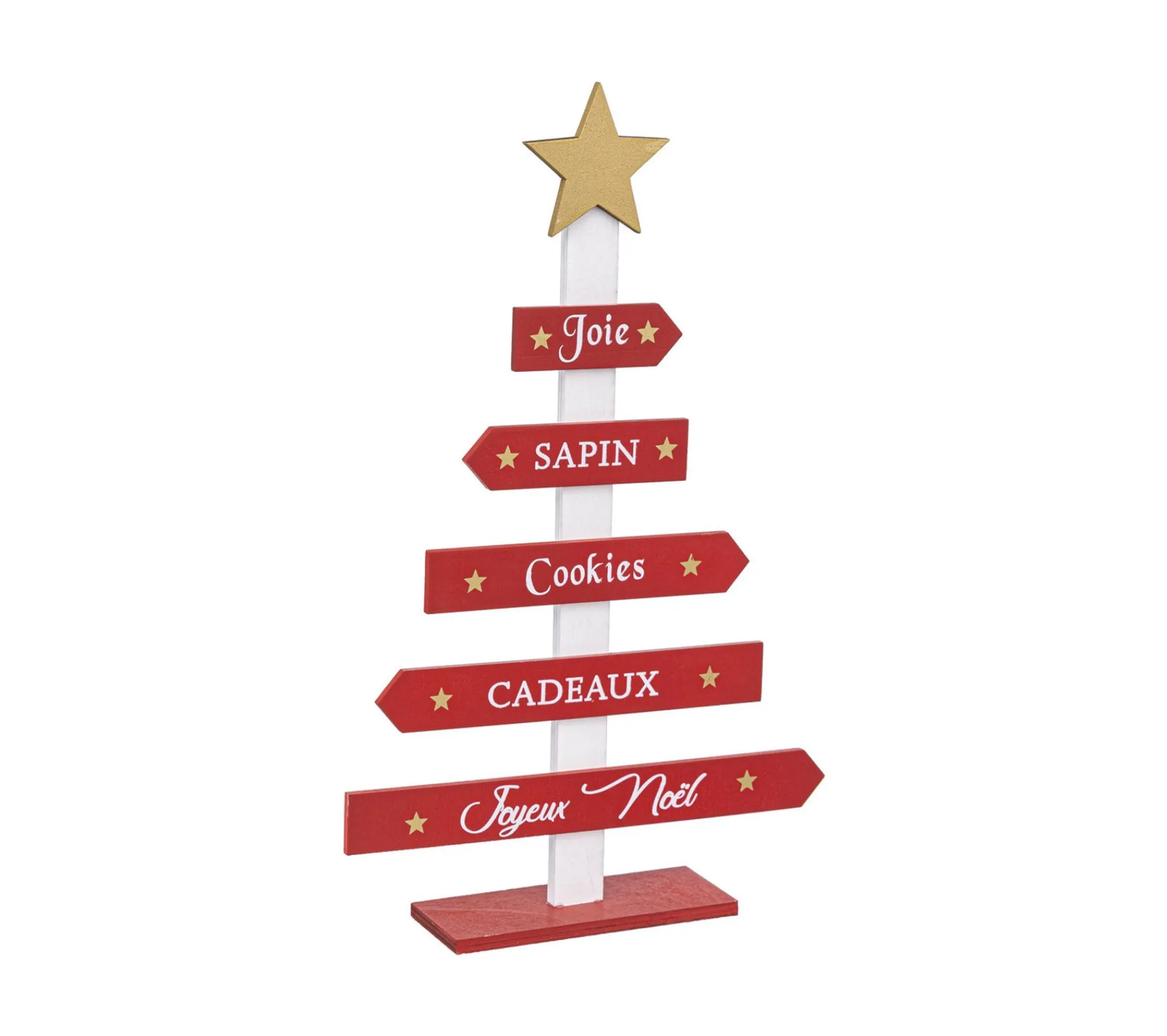 Cheap FEERIC LIGHTS AND CHRISTMAS Déco De Noël Pancarte Rouge Sapin En Bois H 35 Cm