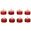 Clearance FEERIC LIGHTS AND CHRISTMAS Set 8 Bougies Lumineuses A Led Rouge Metallise Et Paillete D 4 Cm