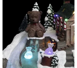 Clearance FEERIC LIGHTS AND CHRISTMAS Usine De Cadeaux + Ourson Lumineuse Et Animee - Multicolore