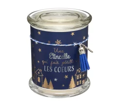 New FEERIC LIGHTS AND CHRISTMAS Bougie Parfumee Pot En Verre Imprime Avec Déco